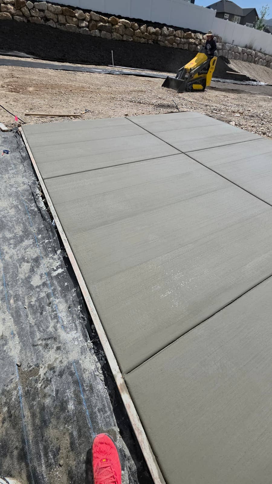 Recent concrete flatwork poured by LSG General Contractor on a Utah County job site